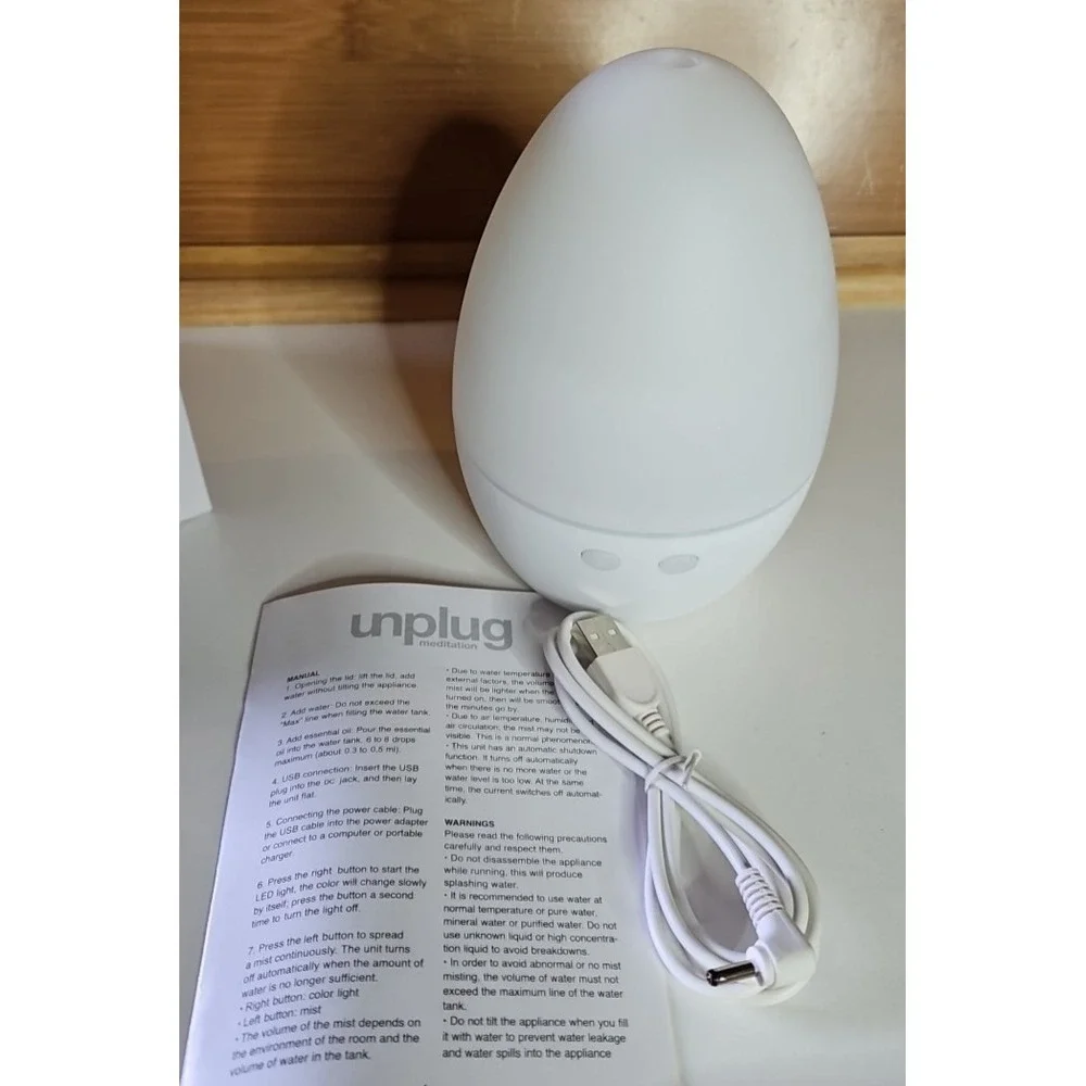 UNPLUG Meditation Ultrasonic Aromatherapy Diffuser Essential Oil Humidifier *NIB